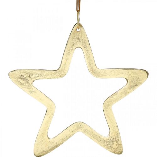 gjenstander Julevedheng, stjernedekorasjon til advent, dekorasjonsstjerne gyllen 14 × 14cm
