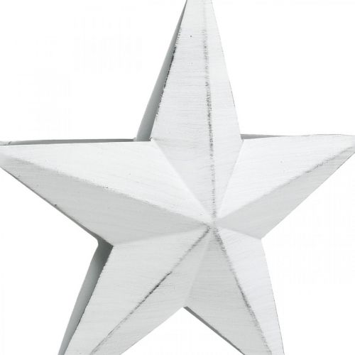 Stjerne å henge, juletrepynt, metallpynt hvit 19,5 × 18,5 cm | Floristik24.no