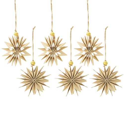 gjenstander Papirstjerner med jutehylse til festlig dekorasjon