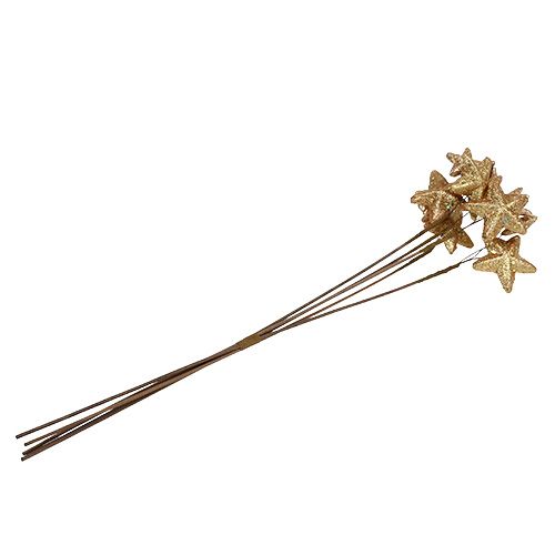 Floristik24 Stjerner pakket med glittergull 60cm 5stk