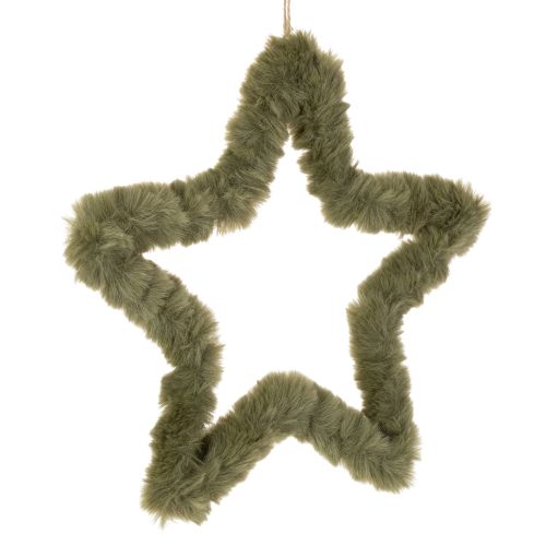 Hengende stjerne, fuskepels, for dører og vinduer, 30 cm, 3 stk.