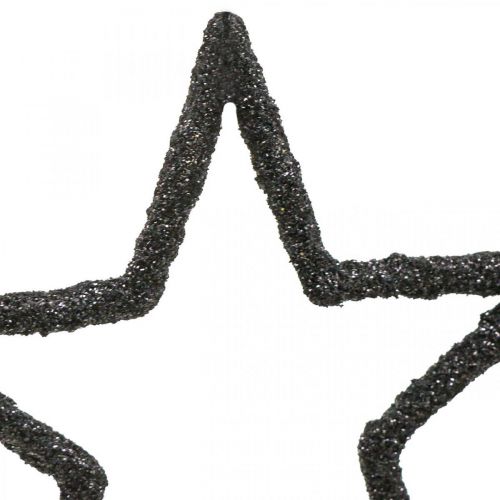 gjenstander Strødekorasjon Julestjerner sort glitter Ø4cm 120p