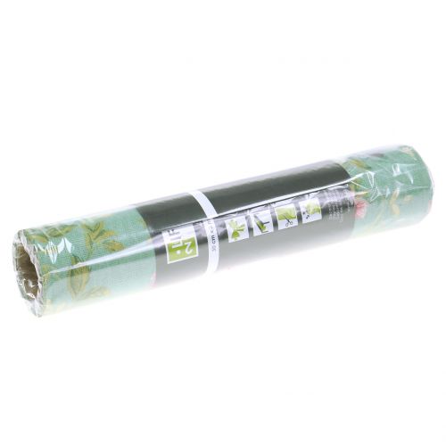 Floristik24 Dekorativt stoff blomster grønt 30cm x 3m
