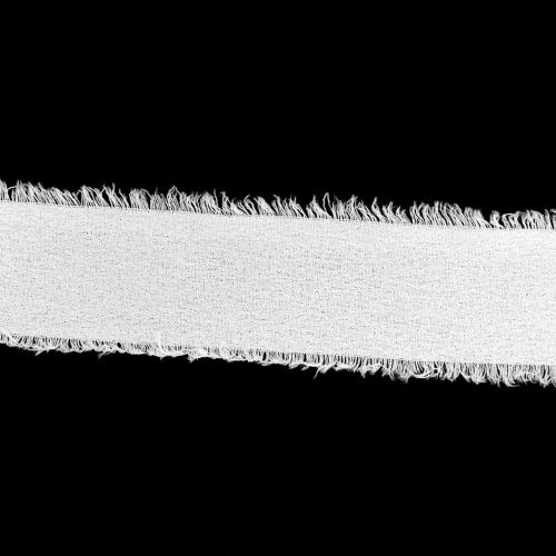 gjenstander Chiffonbånd hvitt stoffbånd med frynser 40mm 15m