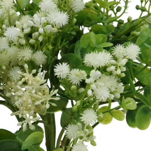gjenstander Dekorativ bukett kunstige blomster Bukett kunstige blomster Grønn Hvit L36cm