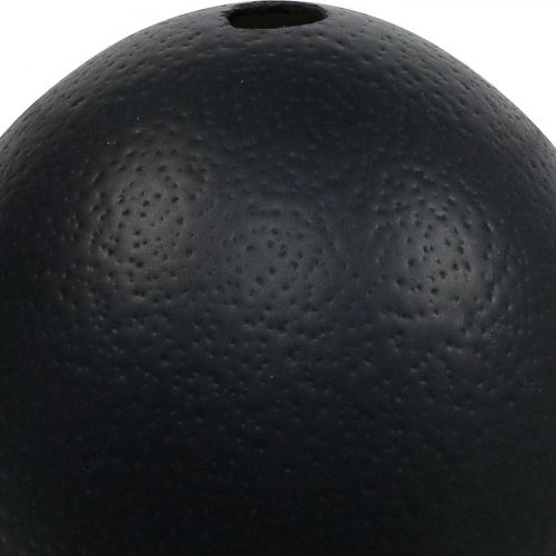 Strutseeggpynt utblåst påskepynt sort Ø12cm H14cm | Floristik24.no