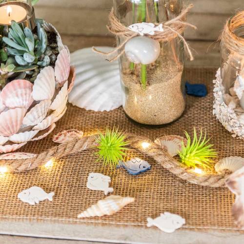 Floristik24 Strø fisk hvit 4cm 48 stk