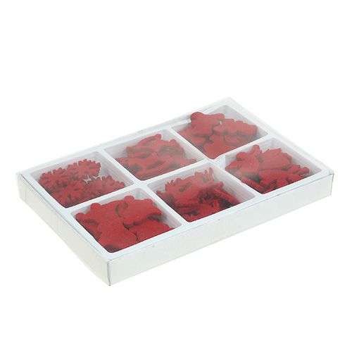 Floristik24 Strødekor filtfigurer rød 3cm 72 stk