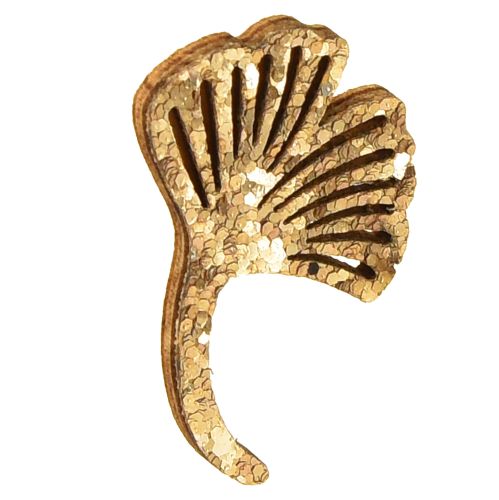 gjenstander Scatter dekorasjon gull gingko dekorasjon gingko blad glitter 3×4cm 72 stk