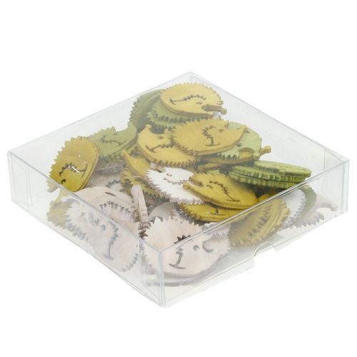 Floristik24 Scatter dekorasjon pinnsvin laget av tre assorterte farger 4cm 72 stk