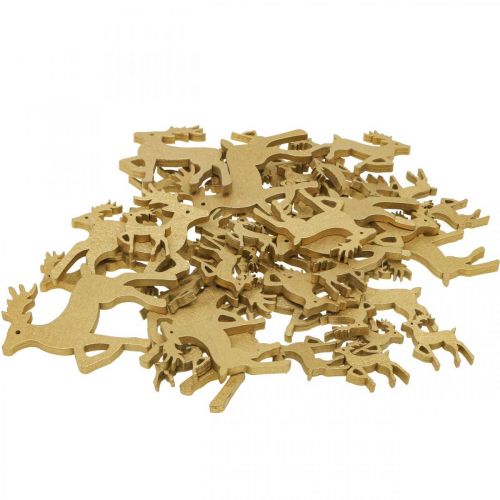 Floristik24 Strøpynt Julespredestykker trepynt reinsdyr 50 stk