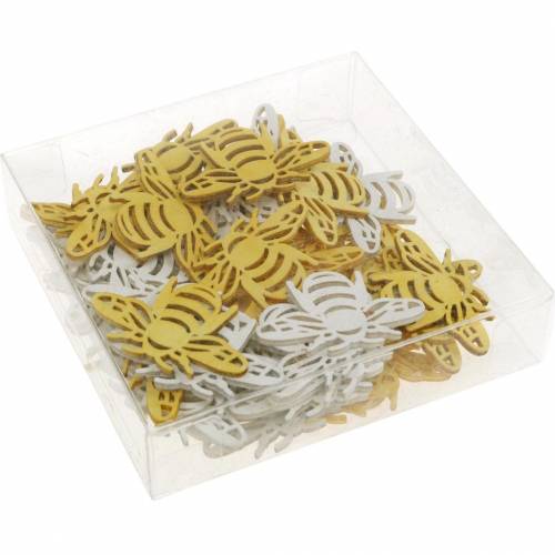 Floristik24 Scatter dekorasjonsbi, vår, trebier for håndverk, borddekorasjon 48 stykker