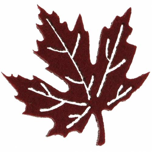 Floristik24 Spreddekor høstløv filt Bordeaux/krem/grønn 72 stk