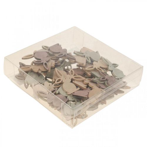 Floristik24 Scatter dekorasjon tre scatter deler påske Påskehare brune toner 4cm 72 stk