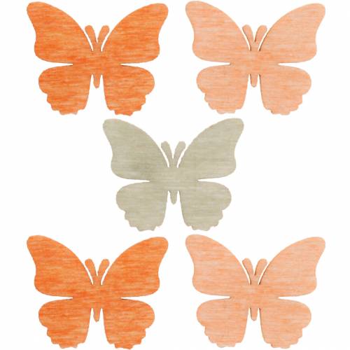 gjenstander Scatter dekorasjon sommerfugl tre sommerfugler sommer dekorasjon oransje, aprikos, brun 144 stk
