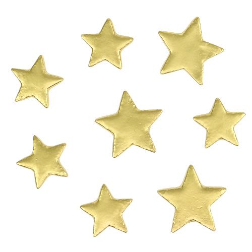 gjenstander Scatter dekorasjon stjerner mix 4-5cm gull matt 72stk