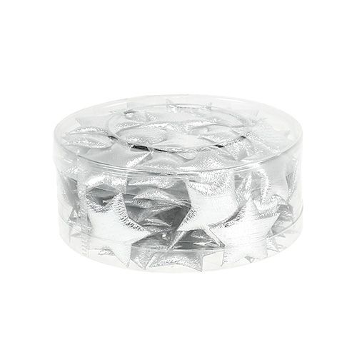 Floristik24 Spredt stoff stjerner sølv 3cm 100p
