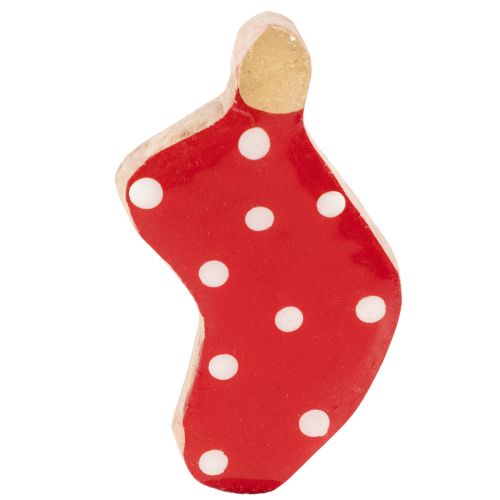 Prikkete sokker, juleborddekorasjon, 6 cm, 8 stk. | Floristik24.no