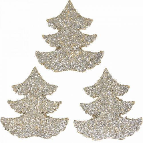 Floristik24 Scatter dekorasjon Julegran gull glitter 4cm 72p