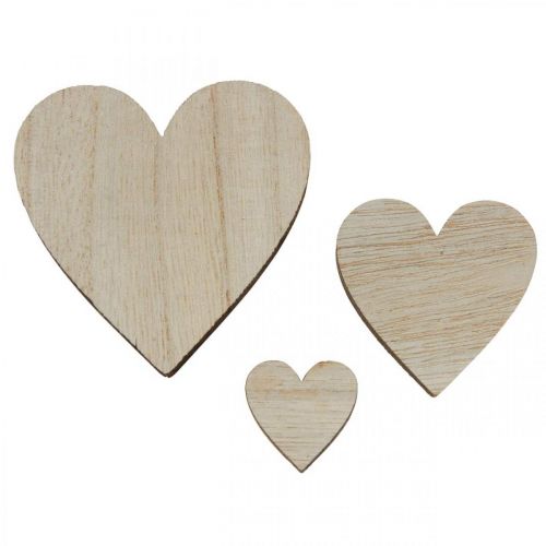 Floristik24 Wooden Hearts Scatter Decoration Heart Nature Brown Borddekorasjon 29St