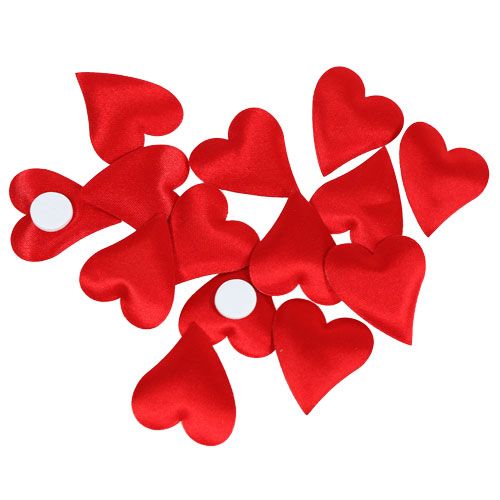 Floristik24 Dekorative hjerter med lim prikk rød 3cm 100p