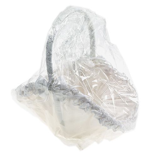 Floristik24 Søppelkurv bryllupskurv hvit 27cm