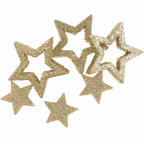 Floristik24 Spredte stjerner gullglitter 48stk