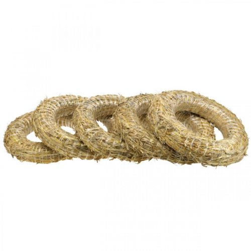 gjenstander Stråkrans Ø35cm naturlig - dekorativ krans til håndarbeid og advent, sett med 5