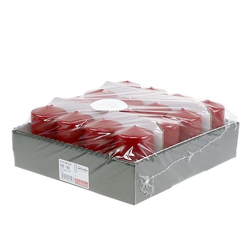 Floristik24 Søylelys 100/60 gammel rød 16 stk