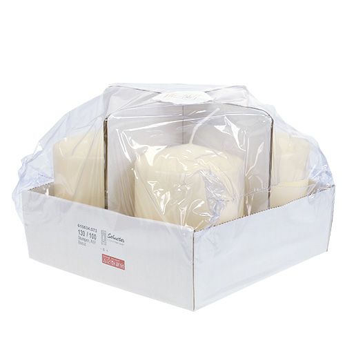 gjenstander Søylelys 130/100 krem 4 stk