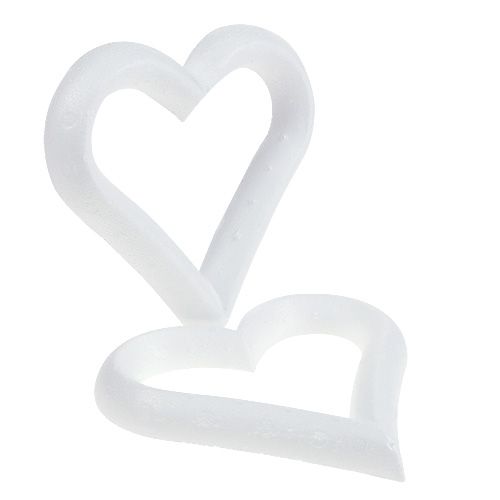 gjenstander Styrofoam hjerte åpent 18cm 2stk