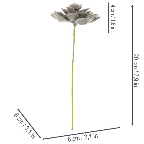 Kunstig sukkulent voks kunstig plante med ståltråd 8 cm 8 stk | Floristik24.no