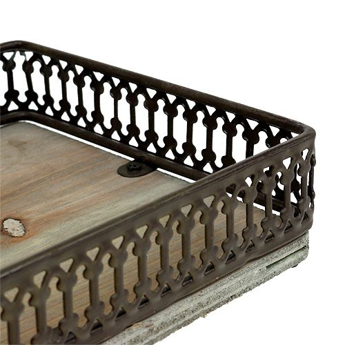 Floristik24 Brett firkantet 36cm x 13cm H4cm naturlig 1p