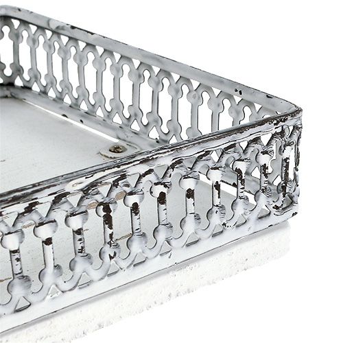 Floristik24 Brett firkantet 36cm x 13cm H 4cm hvit 1p