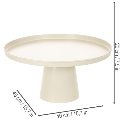 Dekorativ rund beige tallerken med 40 cm høy bunn | Floristik24.no