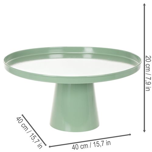 Grønt rundt dekorativt metallbord, 40 cm diameter, med høy kant | Floristik24.no