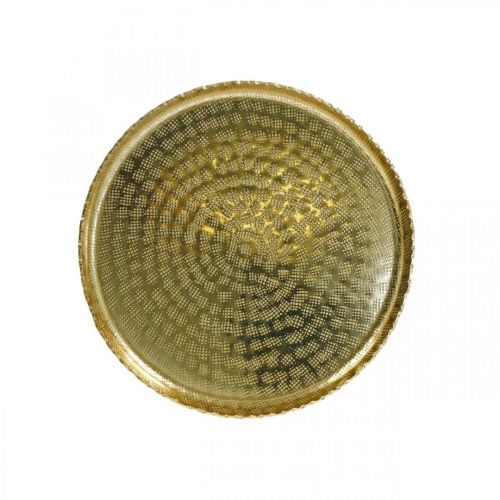 Floristik24 Orientoptisk brett, gyllen dekorativ tallerken, metallpynt Ø18,5cm