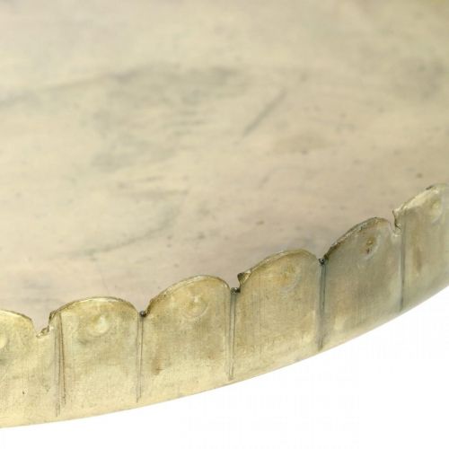 Floristik24 Metallplater for dekorering, borddekorasjon, stearinlysbrett rund gylden antikk look Ø7,5/10/12/15/18cm H2cm sett med 5 stk.