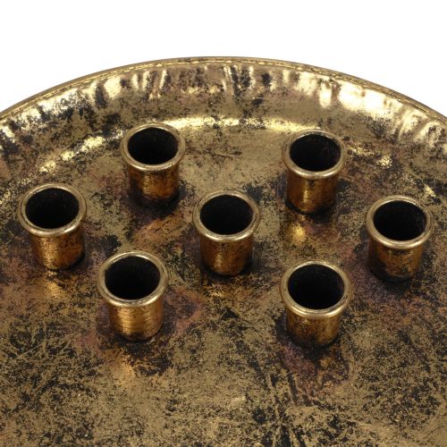 Floristik24 Lyseplate metall vintage gull pinne lysestake Ø30cm