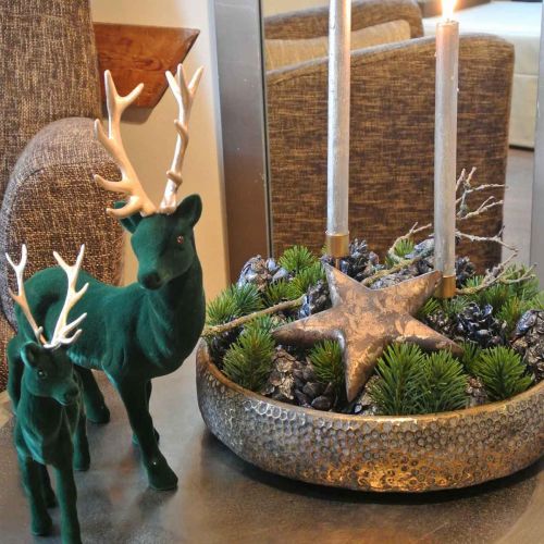 Floristik24 Orientalsk metallskål, dekorativt kar for planting Golden, antikk utseende Ø49 / 38cm, sett med 2