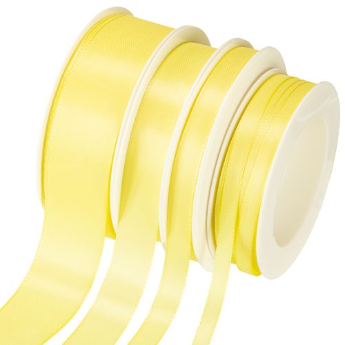 Floristik24 Taffetabånd gavebånd lys gul forskjellige størrelser 50m