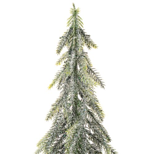 Kunstig grantre, iset overflate, med trebase, vinterdekorasjon, 60 cm | Floristik24.no