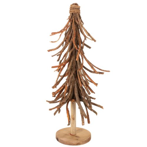 Juletre laget av pilegrener på en trebase, 48 cm | Floristik24.no