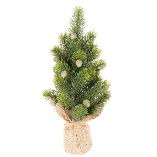 Kunstig juletre i jutepose, liten borddekorasjon, mini juletre, 38 cm