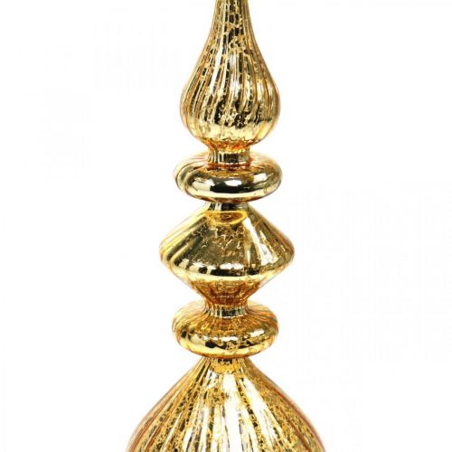 gjenstander Tretopp gull julepynt laget av glass juletre topp H35cm