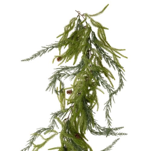 Kunstig furukvistgirlander med kongler til adventsdekorasjon 218 cm