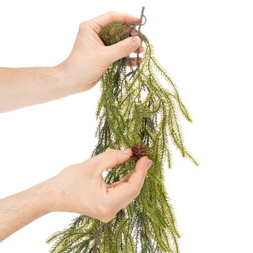 Kunstig furukvistgirlander med kongler til adventsdekorasjon 218 cm | Floristik24.no