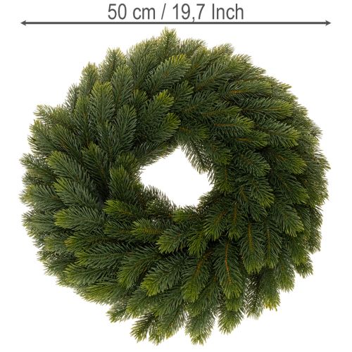 Kunstig grangrenkrans, grønn, rund, 50 cm | Floristik24.no