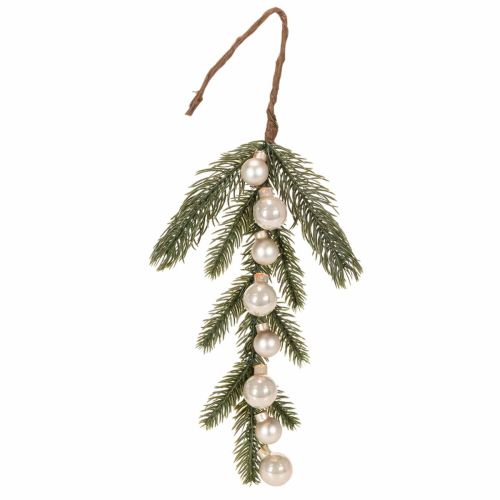 Kunstig grangren med hvite mini julekuler, 46 cm, 2 stk. kjøpe | Floristik24.no
