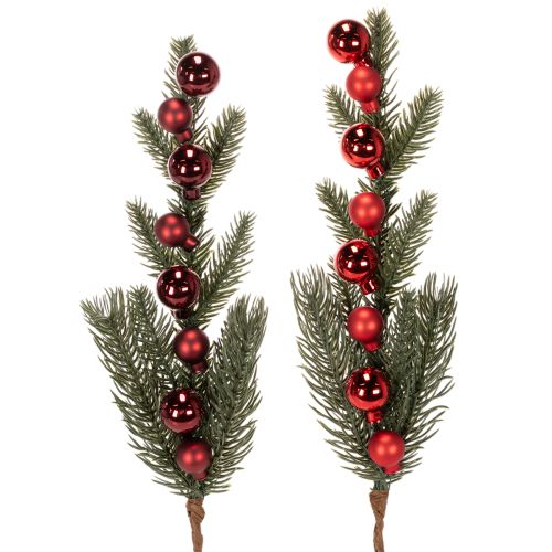 Kunstig grangren med julekuler, 48 cm, 2 stk. kjøpe | Floristik24.no